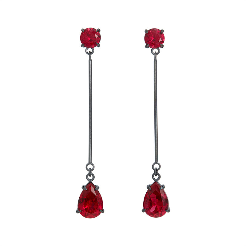 硬糖hardcandy原创首饰925银水滴形红色宝石长耳线耳钉复古暗黑,饰品/流行首饰/时尚饰品新,耳环,淘宝优惠券,粉丝福利购,淘宝优惠卷