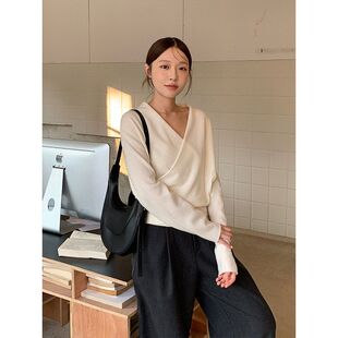 THEMIND美利奴全羊毛衫2025秋冬韩版亲肤软糯毛衣女冰激淋色