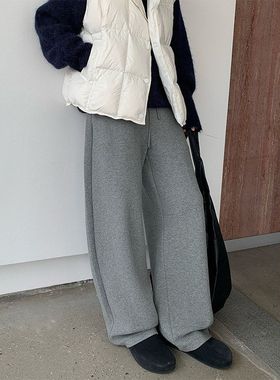 【神裤】加绒厚实抽绳弯刀裤女2025冬新款百搭阔腿休闲卫裤