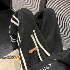 欧棉绒秋冬加绒加厚休闲裤 男女拖地裤 kk338p55加绒60 控 75图片