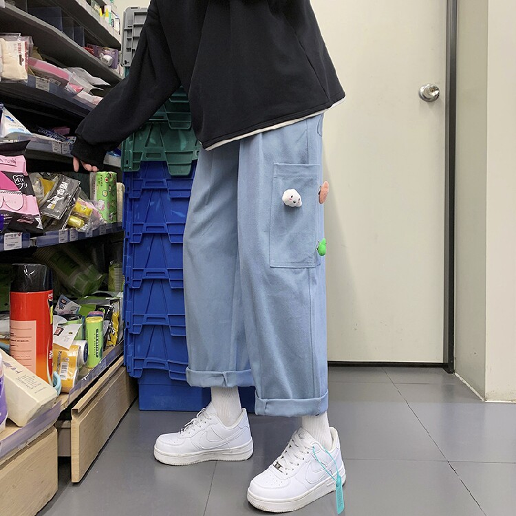 工装裤男秋季新款宽松直筒老爹裤送公仔KK103P55,男装休闲裤,星座712
