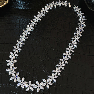 晚宴款维多利亚系列项链花瓣马眼钻石花环晚礼服婚纱新娘配饰颈链