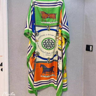 泰国风印花裙海边度假裙宽松波西米亚沙滩裙连衣裙马来西亚风长裙