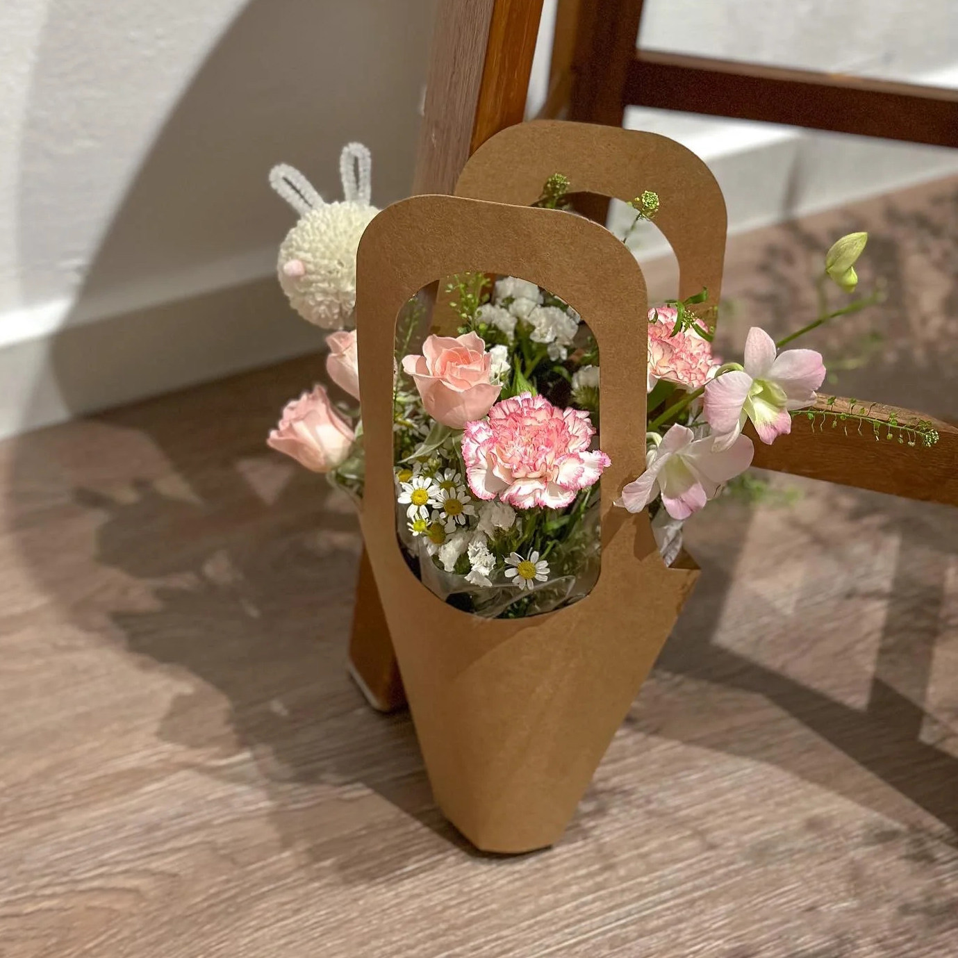 牛皮纸花袋花束包装袋手拎插花袋花艺包花材料手提花盒鲜花手提袋,鲜花速递/花卉仿真/绿植园艺,花艺包装盒,淘宝优惠券,粉丝福利购,淘宝优惠卷