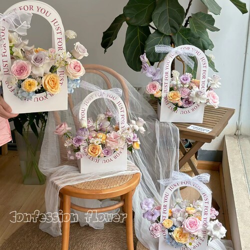 手提花篮圣诞节网红鲜花袋子