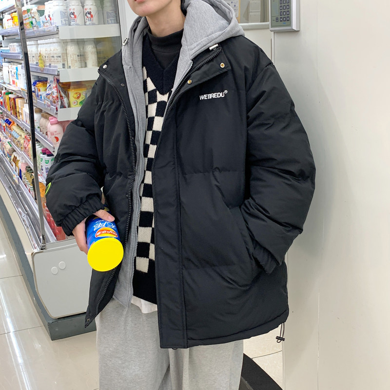 3冬季加厚青年拉链假两件连帽棉服男XZ405-1-Y18,男装棉衣,星座405-1