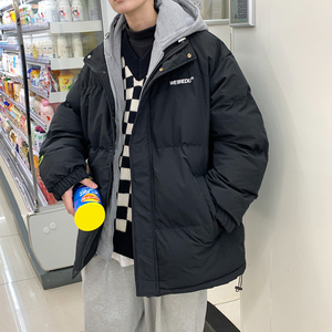 3冬季加厚青年拉链假两件连帽棉服男XZ405-1-Y18图片