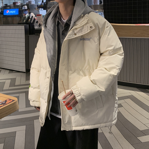 3冬季加厚青年拉链假两件连帽棉服男XZ405-1-Y18图片