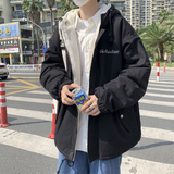 3冬男宽松休闲外套刺绣羊羔毛加厚棉服大码棉袄XZ405-1-WY9901-12，男装棉衣，星座405-1