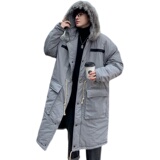 3冬季连帽中长款棉服休闲宽松棉衣男XZ405-1-Y03，男装棉衣，星座405-1
