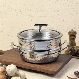 商用三层钢304不锈钢蒸锅家用海鲜蒸汽锅多功能桑拿鸡电磁炉火锅