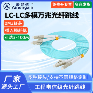爱能信 OM3万兆SC-SC光纤跳线LC-LC多模万兆10G双芯光纤跳线OM3尾纤机房交换机光模块跳线OM4光纤跳线OM5多模