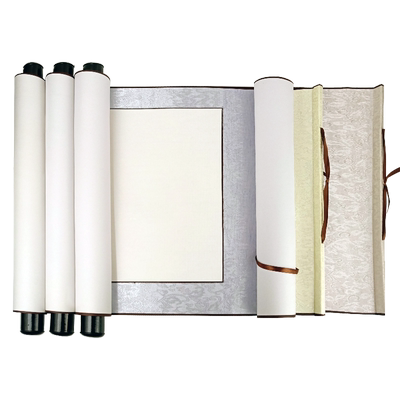 宣纸空白卷轴全绫中堂书法画竖立