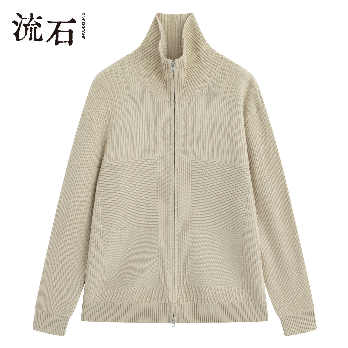 商场同款流石男装拉链针织开衫潮