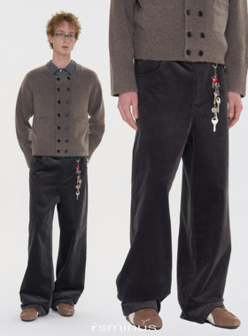 riverstone男装简约复古灯芯绒休闲裤2026春季新款宽松直筒裤男生