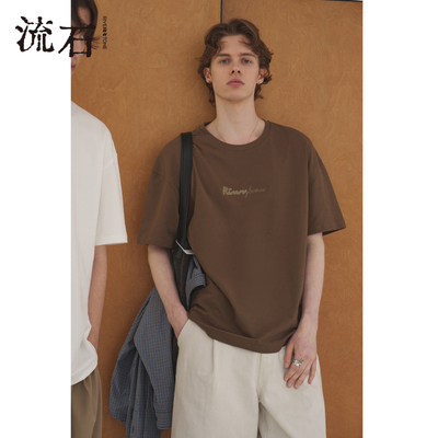 商场同款流石男装刺绣短袖T恤衫