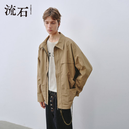 商场同款流石男装短款翻领外套