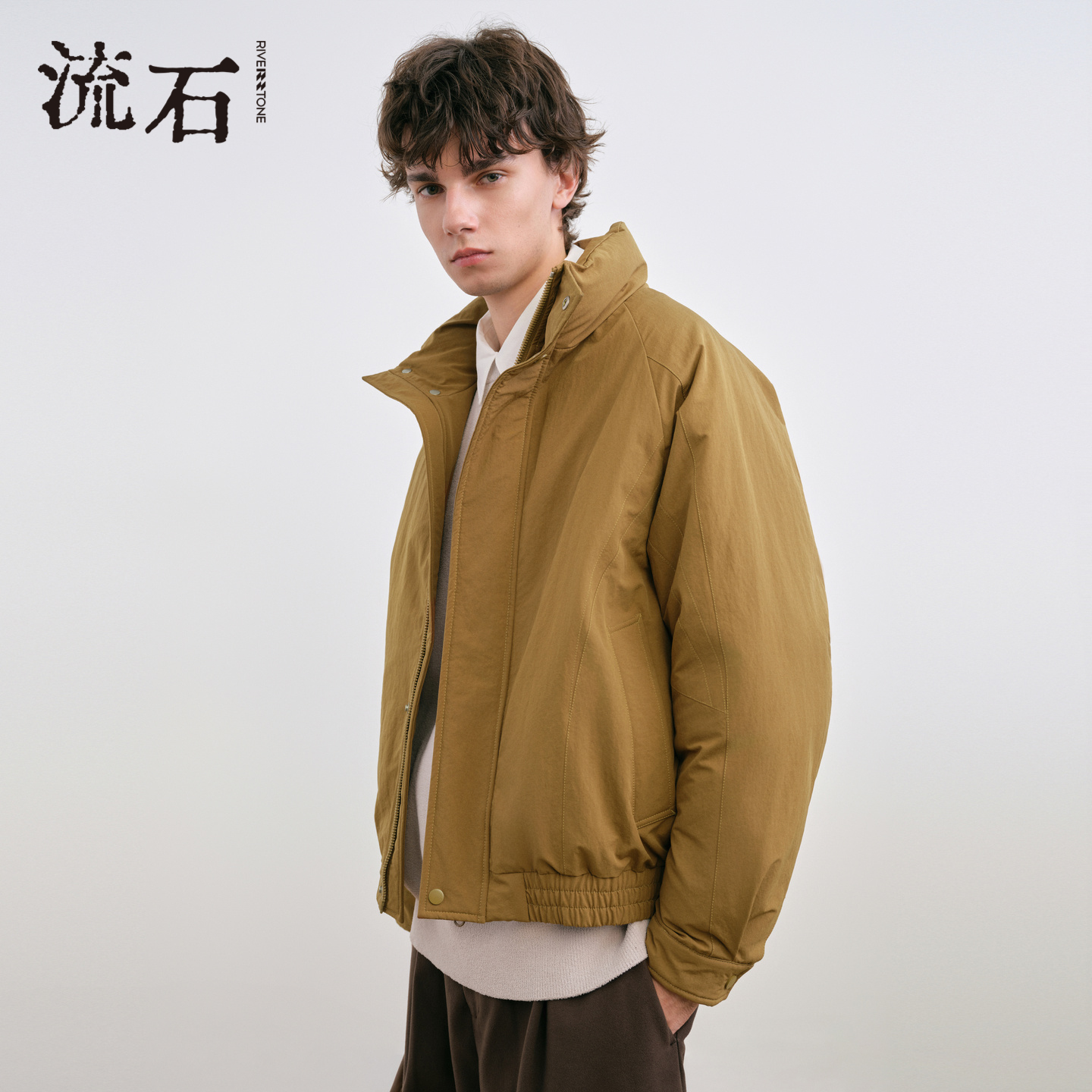 商场同款流石男装廓版立领羽绒服