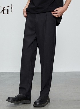 RS流石男装黑色休闲裤2026新款春秋季男士长裤简约百搭西装裤子潮