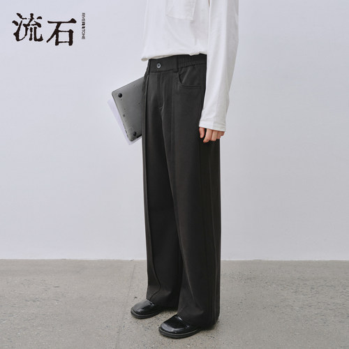 商场同款流石男装黑色休闲长裤子