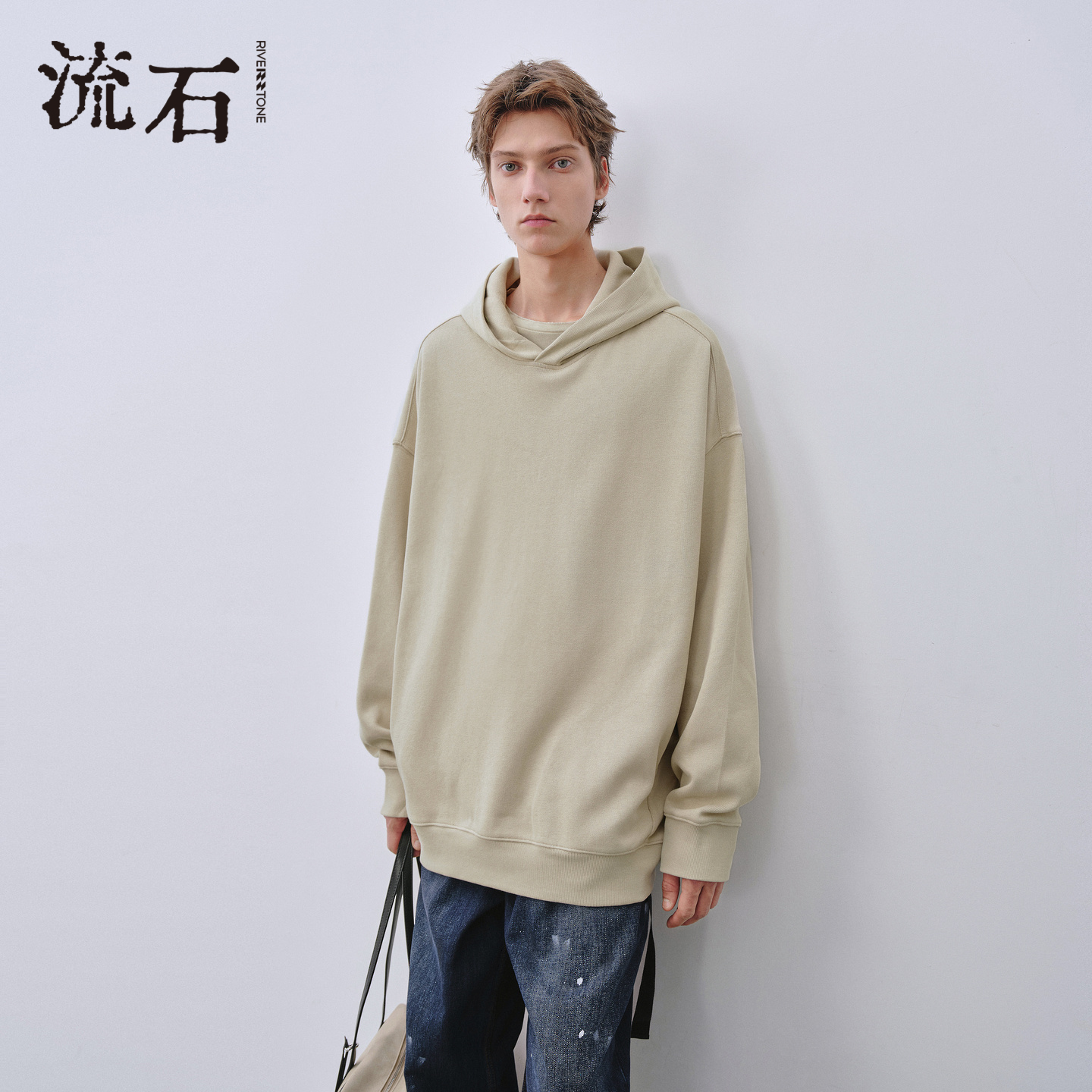 商场同款流石男装重磅连帽卫衣