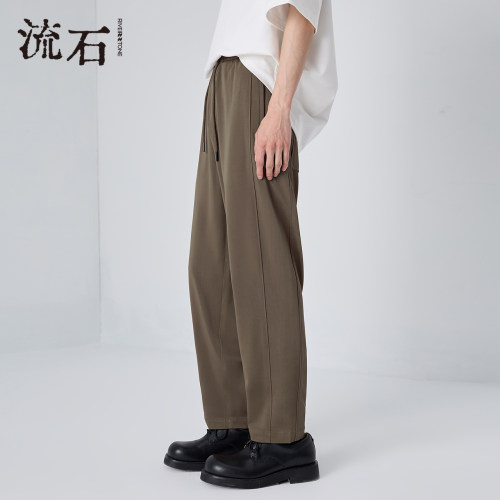 商场同款流石男装纯色休闲九分裤