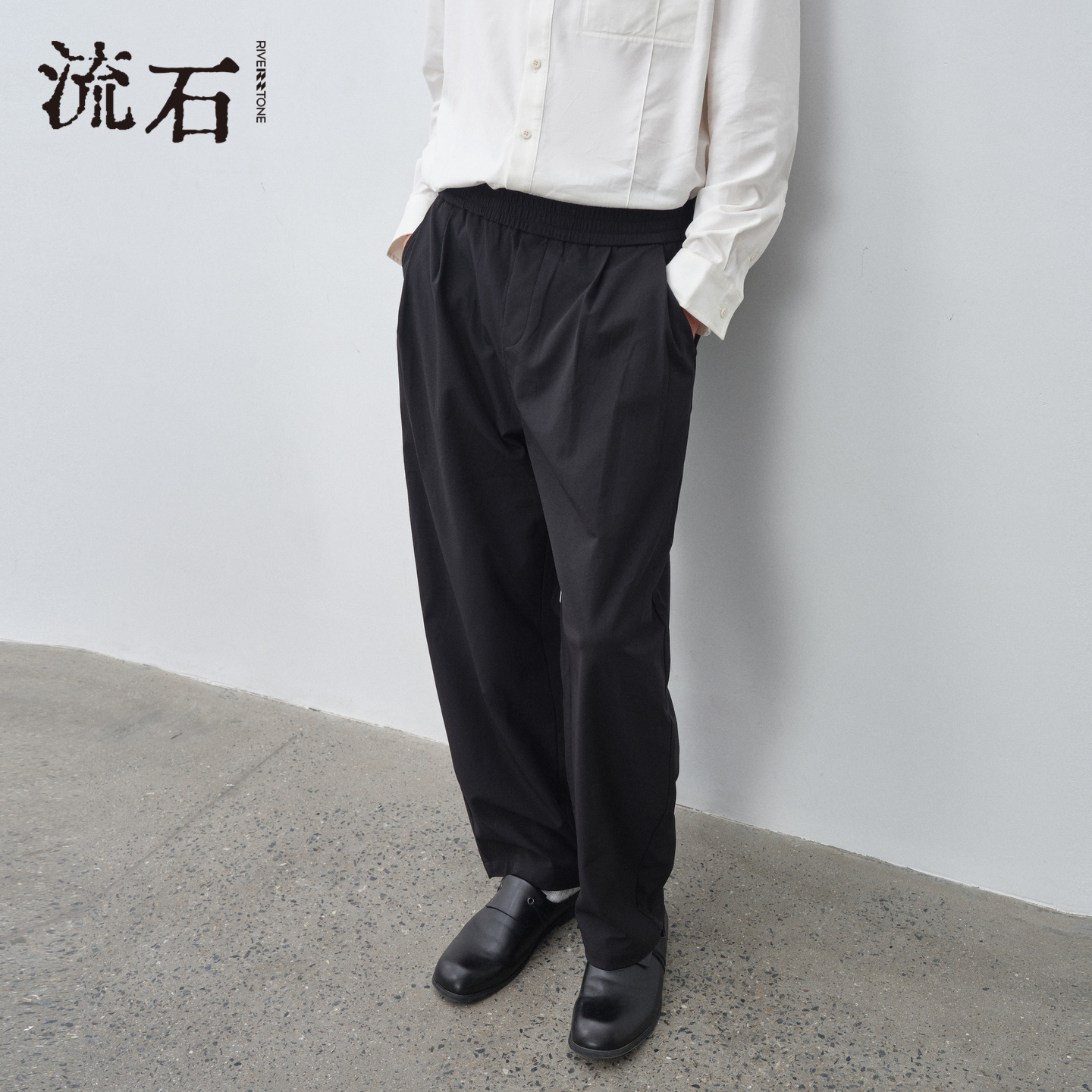 商场同款流石男装宽松经典弯刀裤