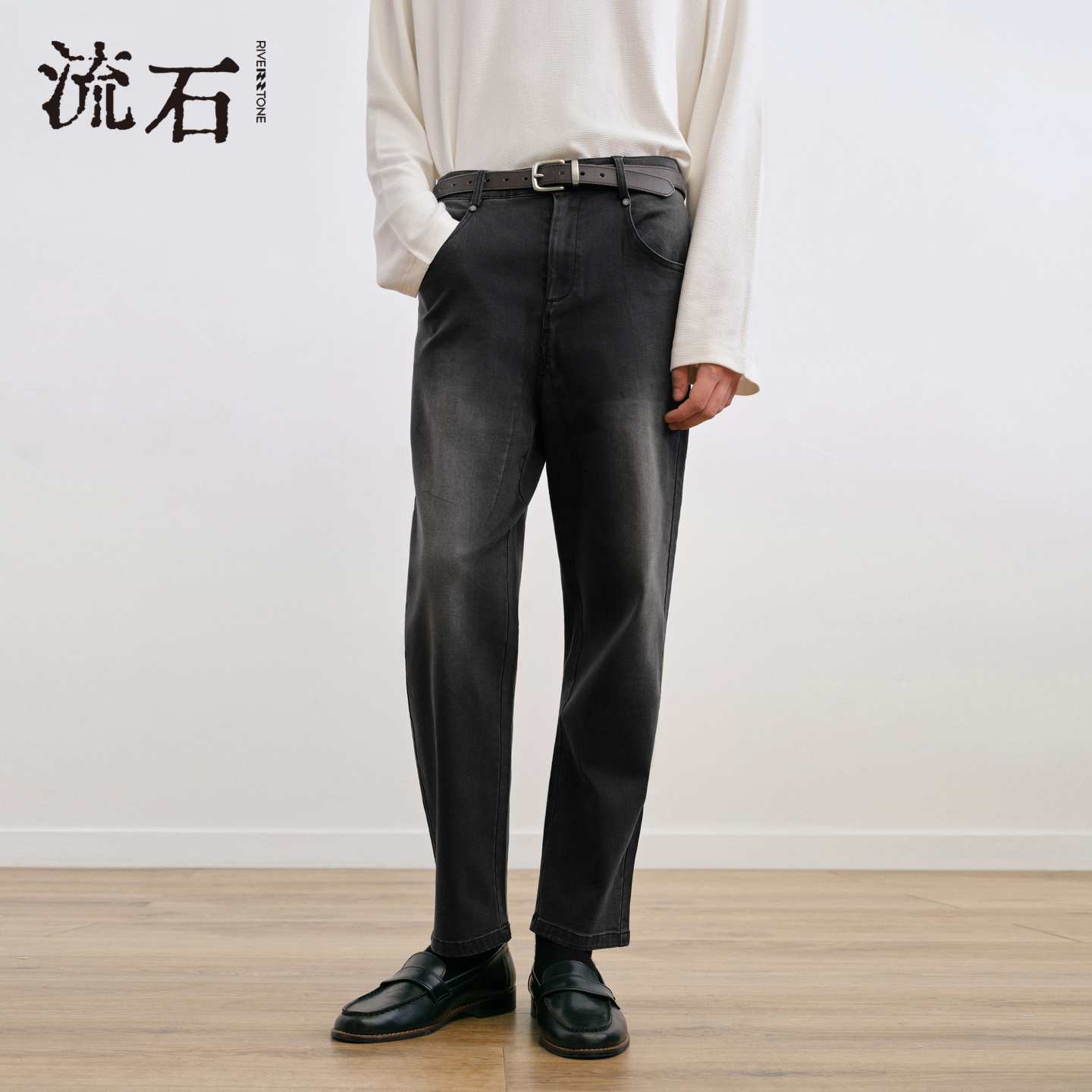 商场同款流石男装做旧水洗牛仔裤
