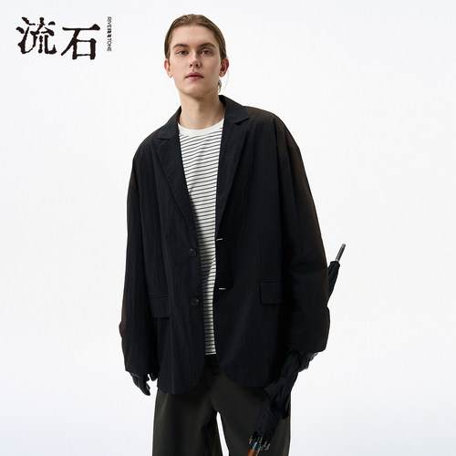 商场同款流石男装微皱长袖西便潮