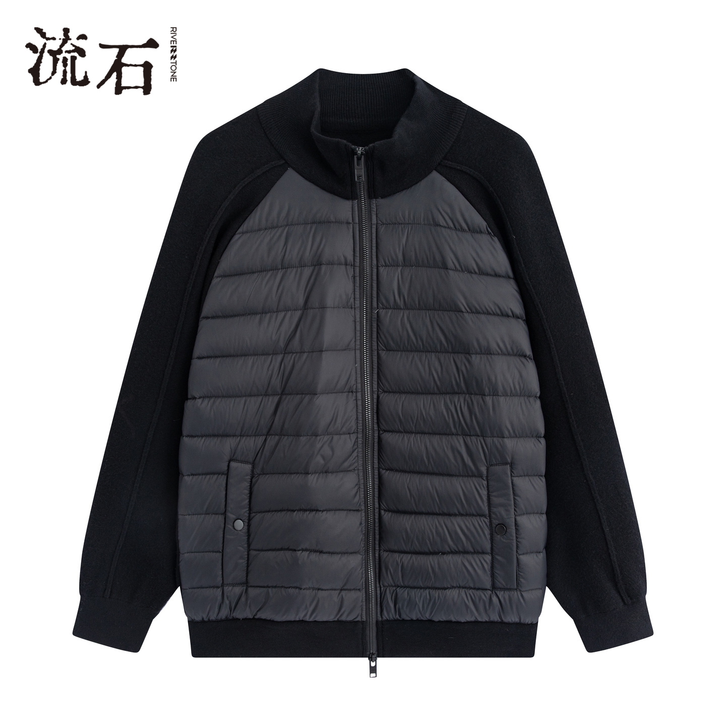 商场同款流石男装拼接短款羽绒服