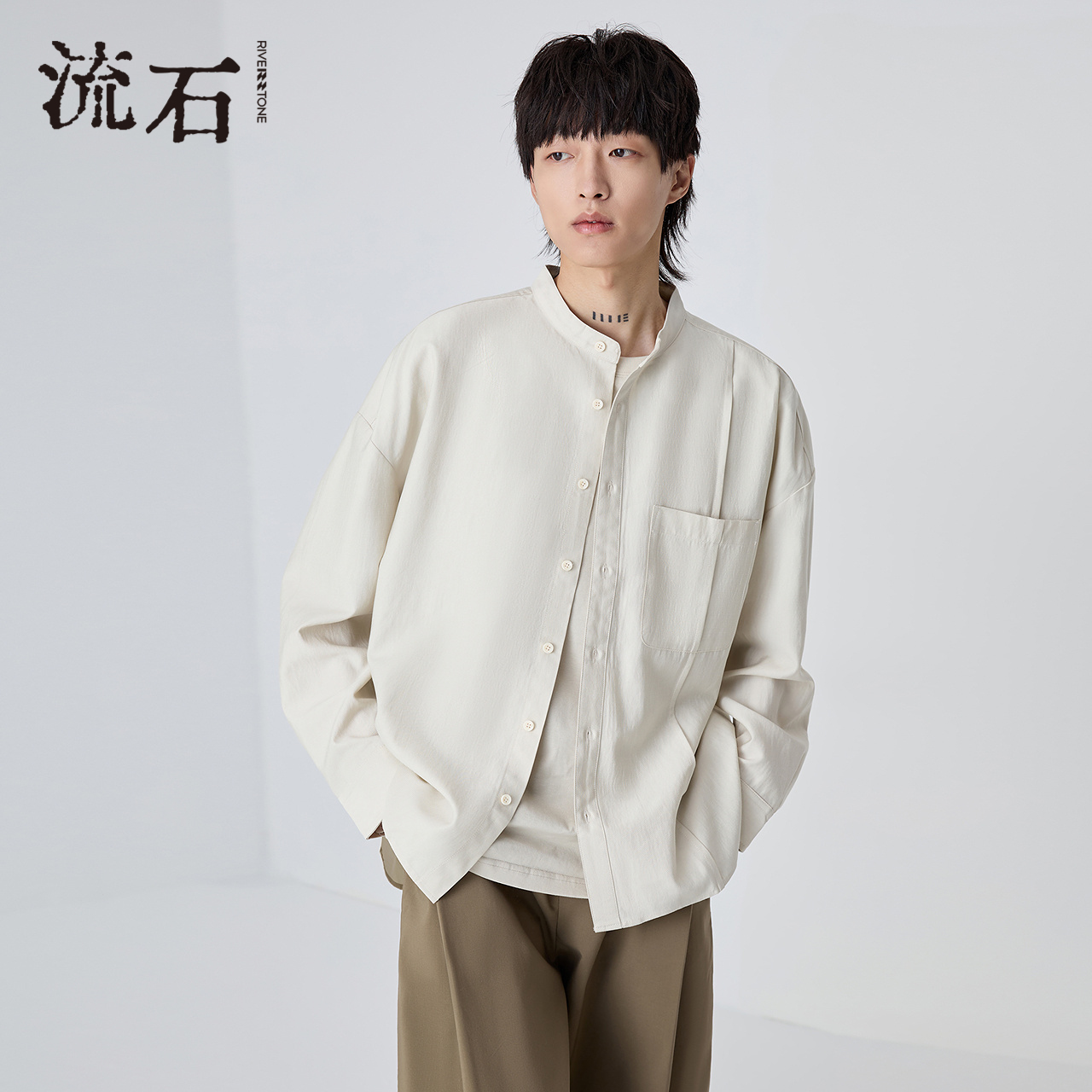 商场同款流石男装天丝时尚衬衫