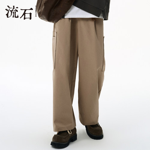 商场同款流石男装宽松纯棉工装裤