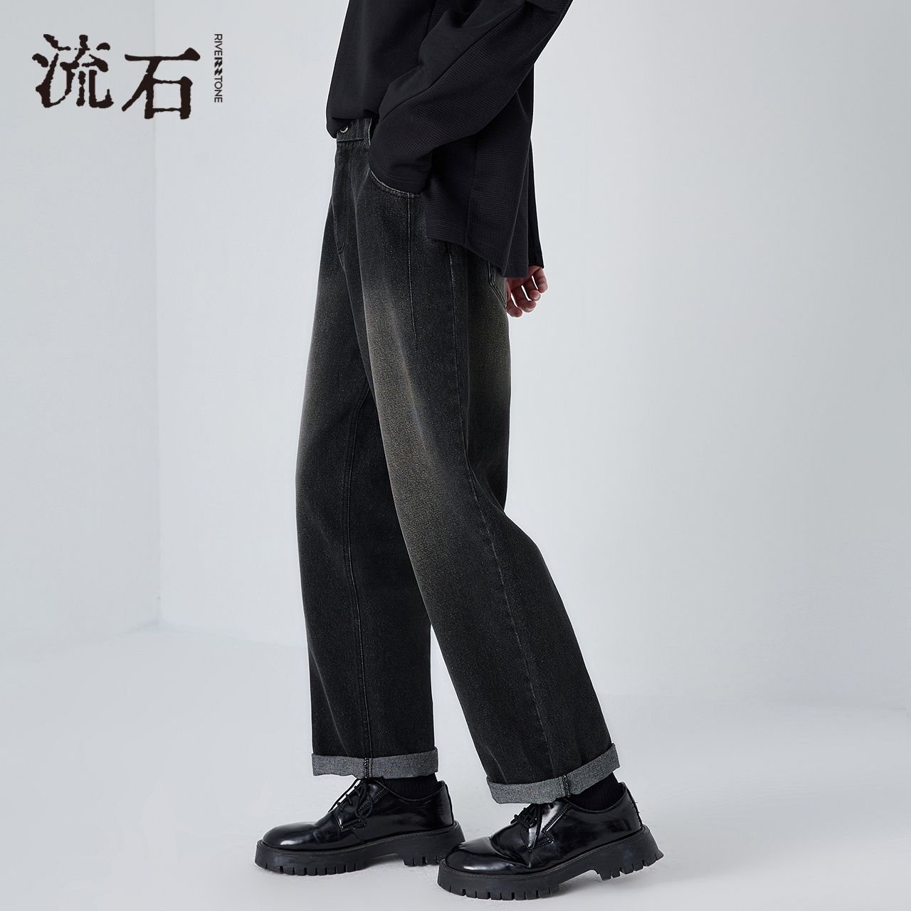 商场同款流石男装耐磨水洗牛仔裤