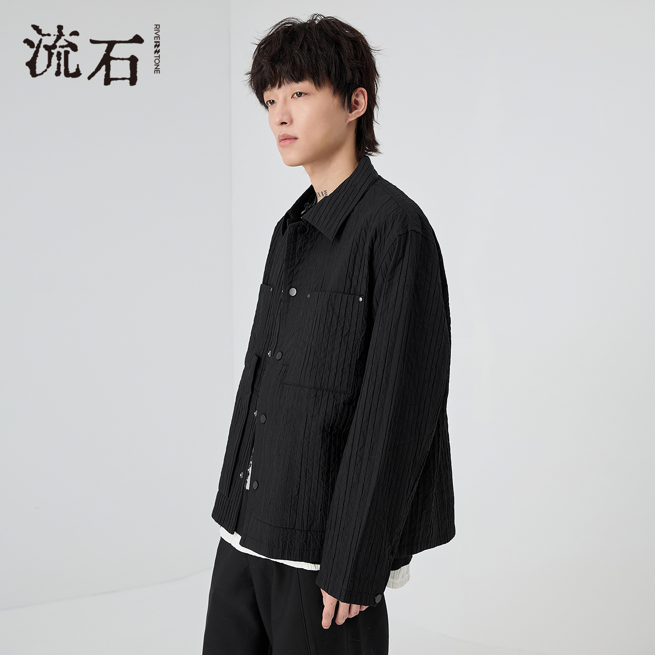 商场同款流石男装透气宽松外套