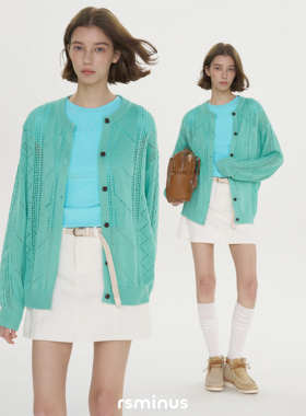 riverstone男女同款镂空宽松罩衫毛织外套2026年春季新款薄款开衫