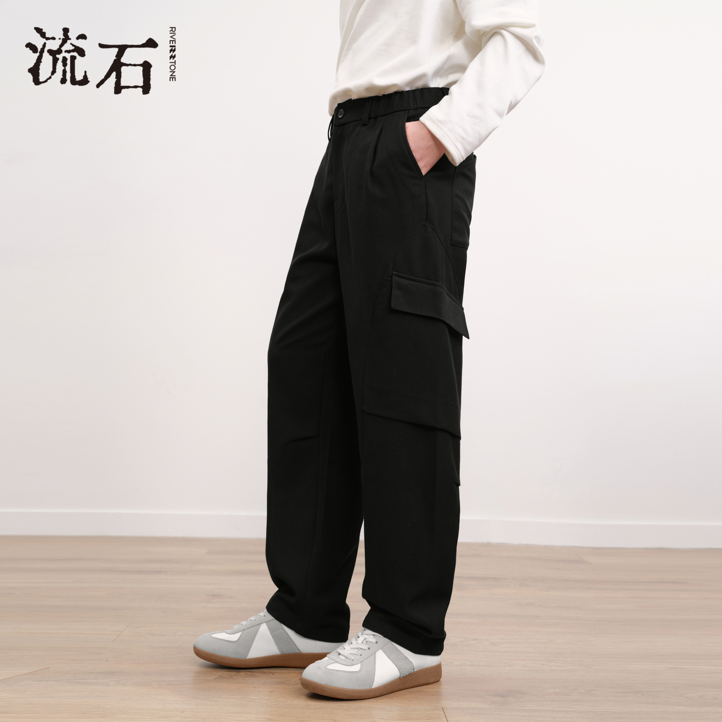 商场同款流石男装保暖宽松工装裤