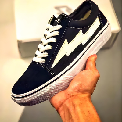 正品REVENGE X STORM闪电火焰帆布鞋复仇风暴百搭滑板街舞潮复古