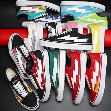 正品经典REVENGE X STORM闪电火焰帆布鞋复仇风暴百搭滑板街舞潮