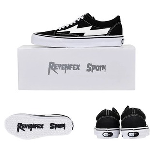 正品REVENGE X STORM闪电火焰帆布板鞋复仇风暴百搭滑板街舞潮流