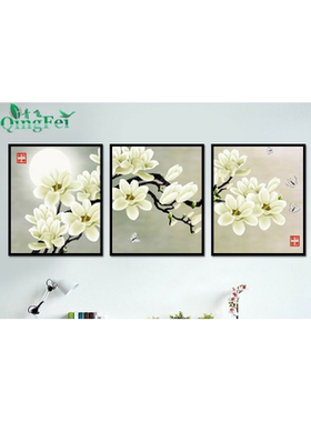 青飞精准印花十字绣客厅卧室花卉