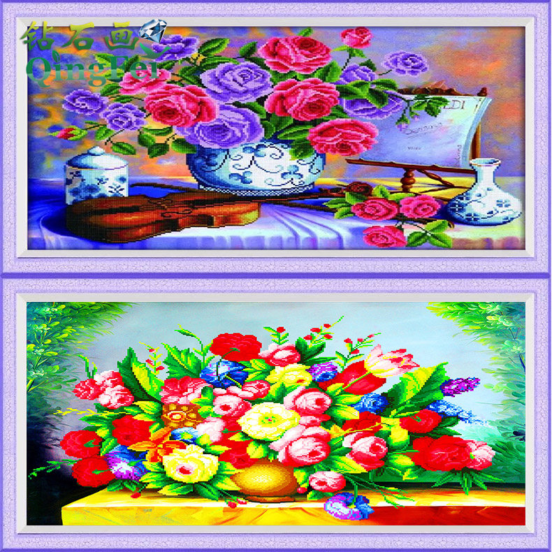 青飞5d欧式钻石画美丽人生贴钻十字绣威廉姆斯花客厅油画花卉
