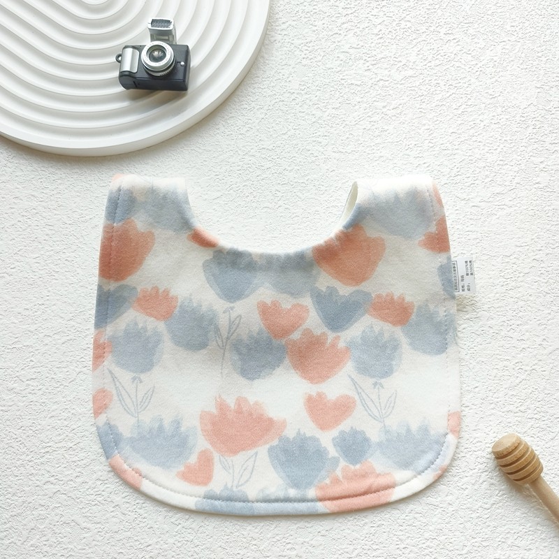 婴儿纯棉防水口水巾0-3岁U型围嘴