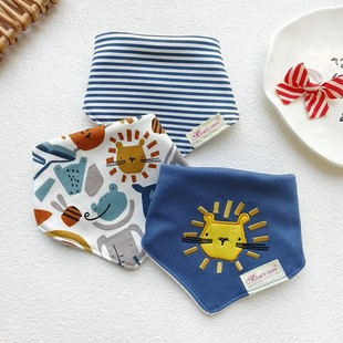 momscare婴儿a类纯棉接口水巾宝宝双层全棉三角巾小围嘴假领子