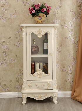 包邮新款欧式单门酒柜白色象牙白餐边柜法式储物柜边柜厂家直销
