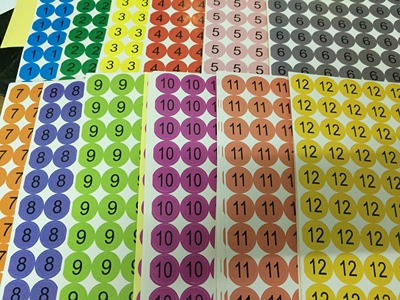 圆形数字贴纸编号不干胶印刷定制