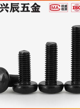 M3M4M5 黑色304不锈钢圆头内梅花防盗螺丝钉盘头螺栓*5x6x8x10x25