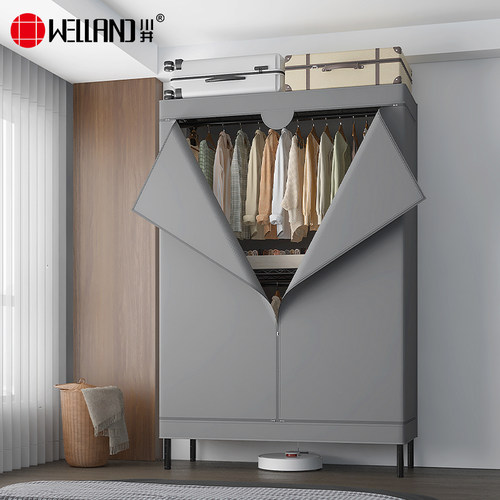 高档简易布衣柜加厚牛津布全钢架