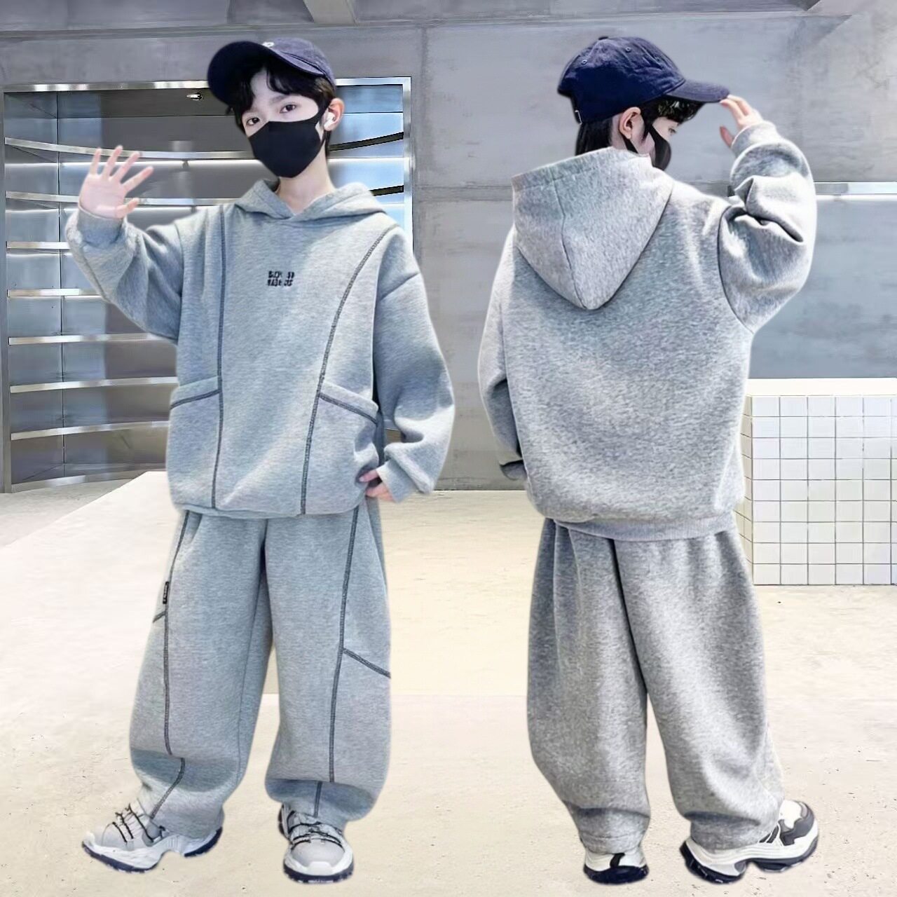 2026新款男童秋装连帽卫衣套装