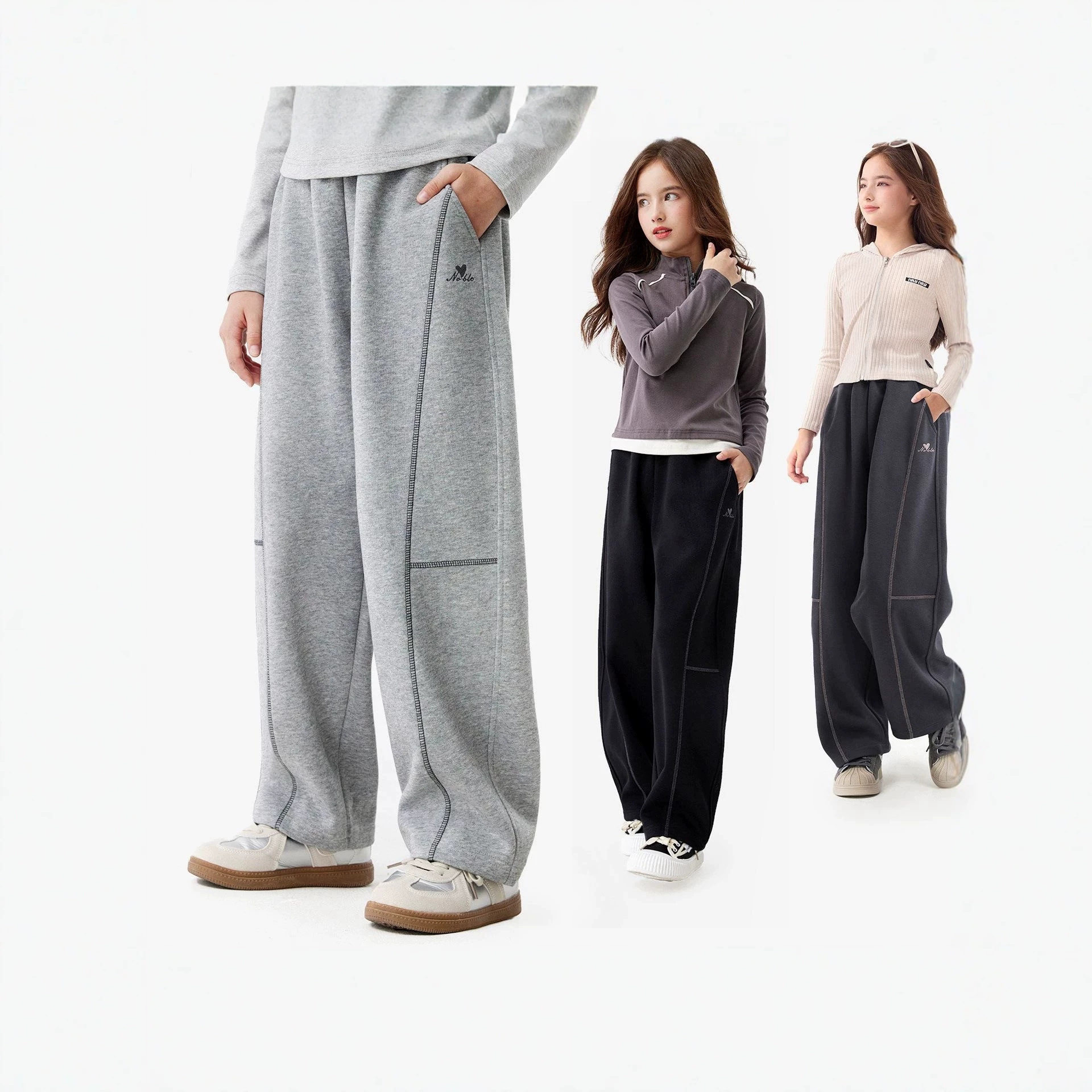 女童春秋新款直筒休闲长裤