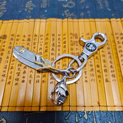 创意时尚不锈钢钥匙扣男女复古